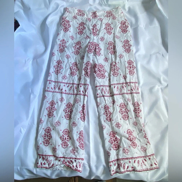 Anthropologie Ett Twa Jadida Embroidered Linen Blend Fully Lined Pant 4 TALL - Picture 3 of 10
